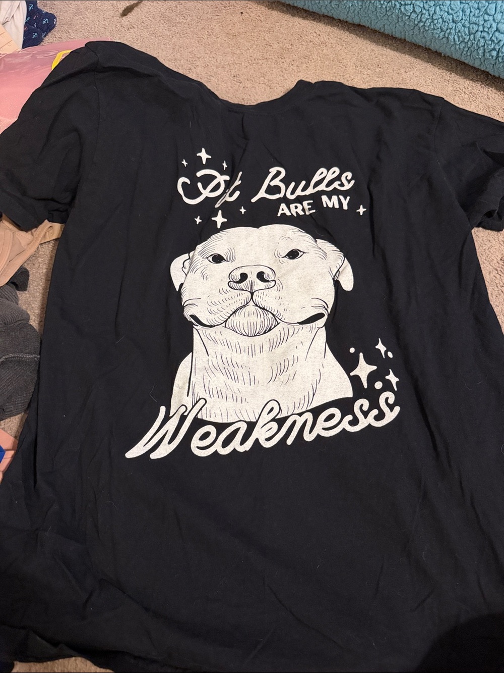 Black 'Pit Bulls Are My Weakness' Graphic Tee